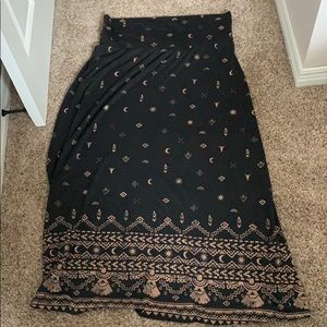 Cotton maxi skirt - tribal print design